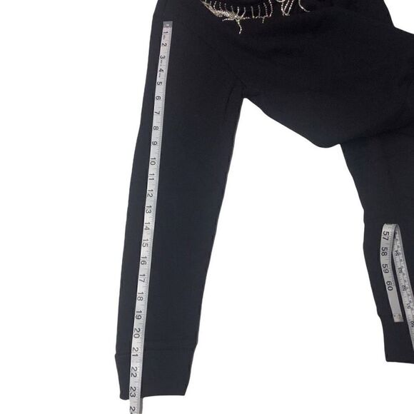 INC International Concepts Sweatshirt Deep Black Silver Embellished Glam Medium - Picture 7 of 14